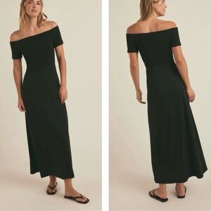 Favorite Daughter Off-Shoulder Black Maxi Dress